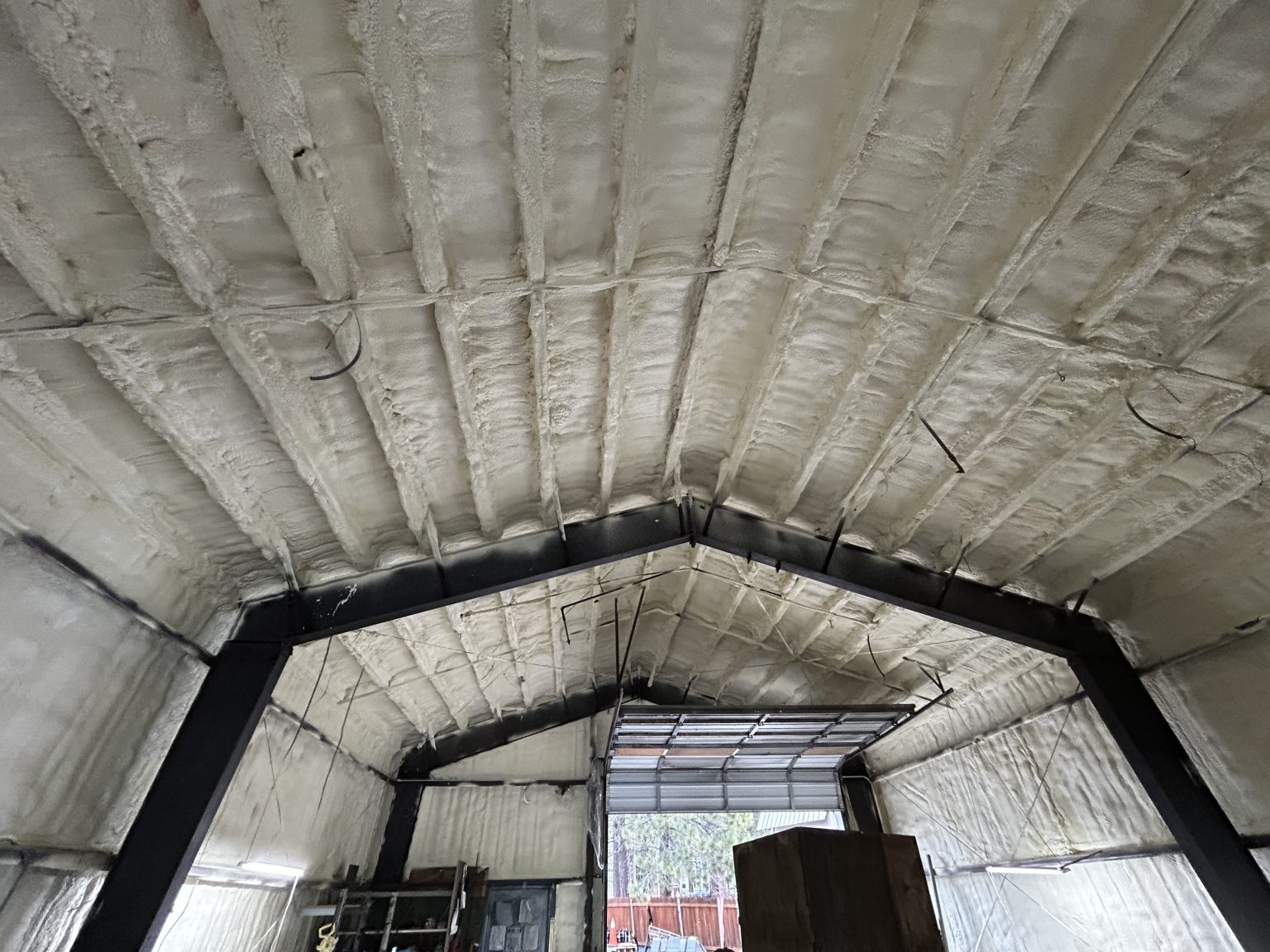 Insulation work at a building under construction
