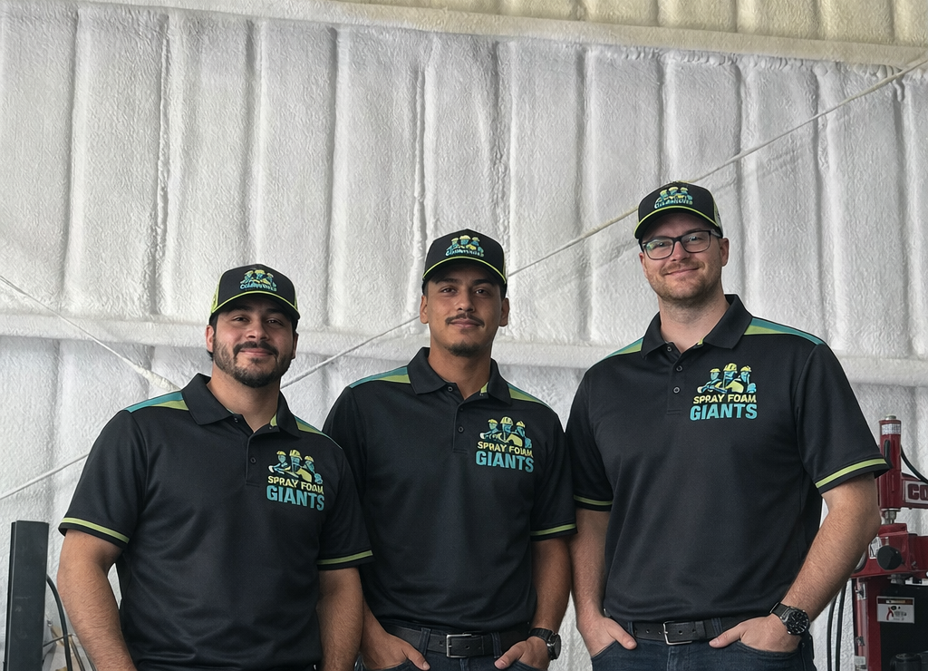 Spray Foam Giants team members at a completed project